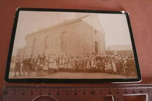 tolles altes Foto auf Pappe  Personen vor einer Kirche Neuwied - Albert Eisele 