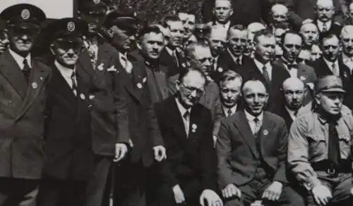 tolles altes Gruppenfoto - Bahnbetriebswagenwerk Osnabrück Jubiläum 30-40er Jahr