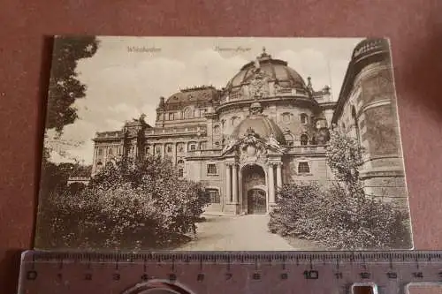 Tolle alte Karte  Wiesbaden Theater-Foyer 1914