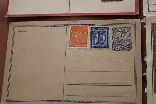 sechs tolle alte Ganzsachen - darunter seltene Brüssel Luftgaupostamt 