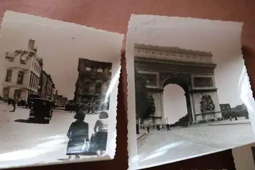 acht alte Fotos eines Soldaten , Frankreich, zerst. Panzer , Zerstörtes Tours 
