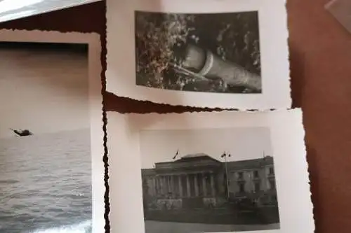 acht alte Fotos eines Soldaten , Frankreich, zerst. Panzer , Zerstörtes Tours