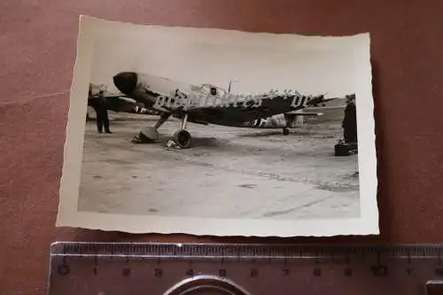 Tolles altes Foto - Flugzeug Me 109 Messerschmitt mit Pilot