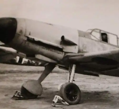 Tolles altes Foto - Flugzeug Me 109 Messerschmitt mit Pilot