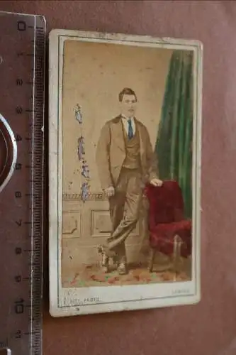 tolles altes CDV Foto - Portrait eines Mannes coloriert aus London 