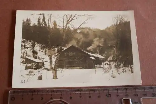 tolles altes Foto - Holzhütte - Schild Oelser Platz - Oels Niederschlesien ??