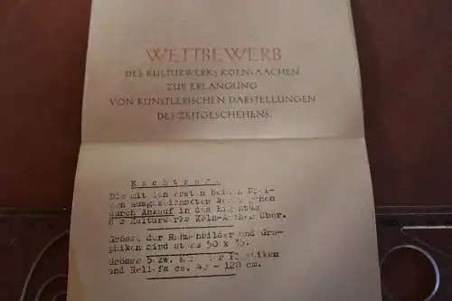 toller alter Brief - Wettbewerb Kulturwerk Köln-Aachen 1943