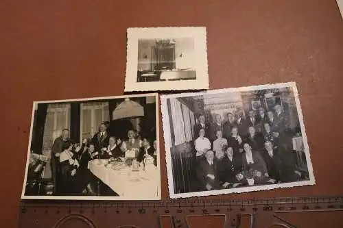 drei alte Fotos - Familienfeier 30-40er Jahre - Gemälde