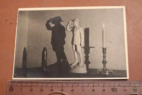 tolles altes Foto Porzellanfigur eines Soldaten