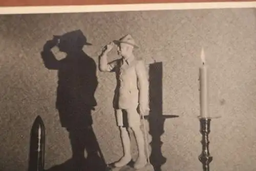 tolles altes Foto Porzellanfigur eines Soldaten