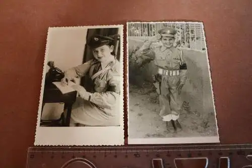 zwei alte Fotos - Junge und Mädchen in Uniform - Israel ?? 50-60er Jahre