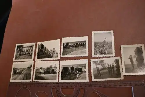 neun tolle alte Fotos - Soldaten bei Feldarbeit  - Loren Raum Kleve Abt. 4/160