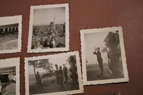 neun tolle alte Fotos - Soldaten bei Feldarbeit  - Loren Raum Kleve Abt. 4/160