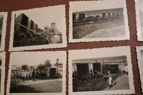 neun tolle alte Fotos - Soldaten bei Feldarbeit  - Loren Raum Kleve Abt. 4/160