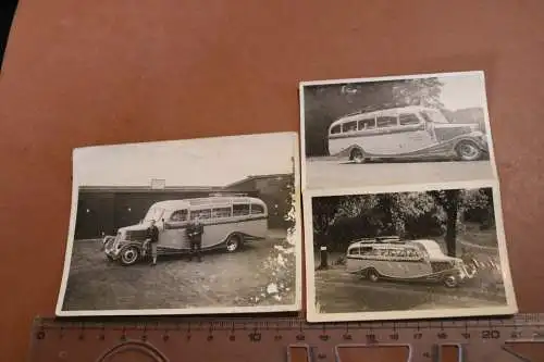 drei tolle alte Fotos - Oldtimer Bus  Fa. Auto-Binder Oberhausen 20-30er Jahre