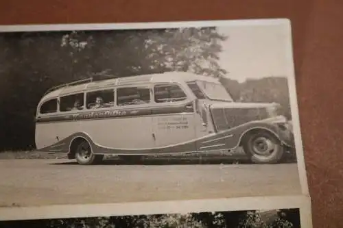 drei tolle alte Fotos - Oldtimer Bus  Fa. Auto-Binder Oberhausen 20-30er Jahre