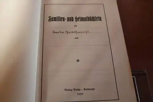 altes Heft - Familien- und Heimatbüchlein - Ahnenforschung beschrieben 30er Jahr