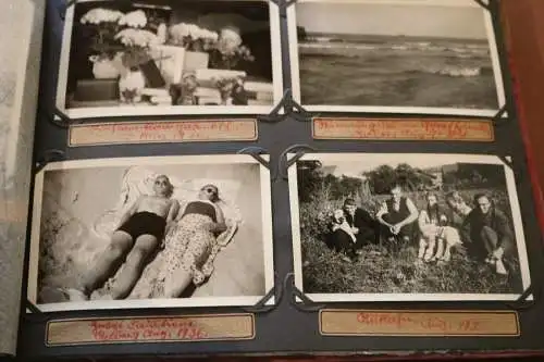 zwei tolle alte Alben - 84 Fotos - Familie, Strand, Berge, Luftschiff , Zeppelin