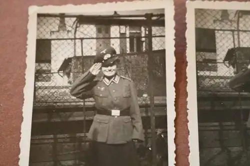 zwei tolle alte Fotos - Ehefrau und Sohn in Uniform vom Mann