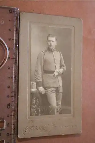 altes CDV Foto - Portrait eines Soldaten  - Franzensbad 