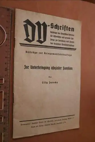 altes Heft - DV-Schriften - Zur Unterbringung asozialer Familien - 1941