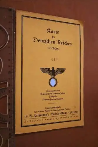alte Landkarte -Umdruckkarte 440 Raum Gera - 30-40er Jahre 