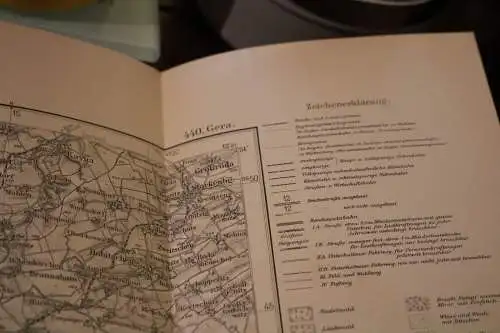 alte Landkarte -Umdruckkarte 440 Raum Gera - 30-40er Jahre 