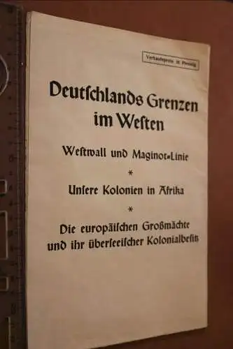 Alte Landkarte - Deutschlands Grenzen im Westen - Westwall Maginot-Linie