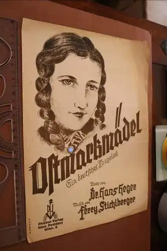 tolles altes Notenblatt - Klavier - Ostmarkmädel - Tango - 30-40er Jahre 