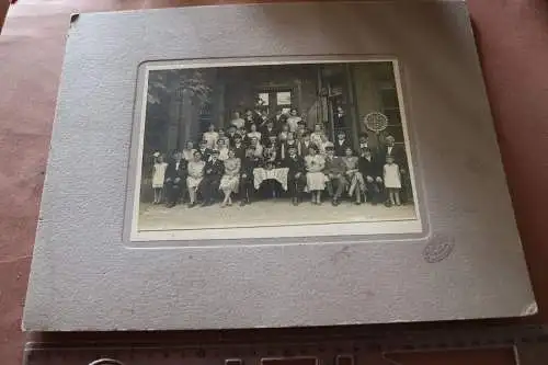 Tolles altes großes Foto auf Pappe - Studenten ?? Fahne ? Trinkhorn - Weimar