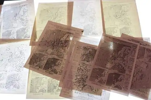 13 alte Glasnegative mit Foto - Wetterkarten Europa 1937 - Wetterstation Zürich