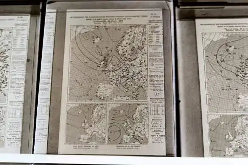 13 alte Glasnegative mit Foto - Wetterkarten Europa 1937 - Wetterstation Zürich