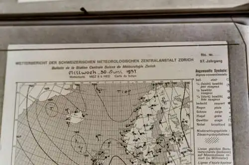 13 alte Glasnegative mit Foto - Wetterkarten Europa 1937 - Wetterstation Zürich