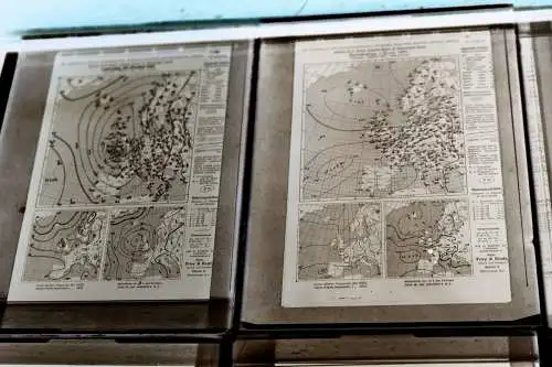 13 alte Glasnegative mit Foto - Wetterkarten Europa 1937 - Wetterstation Zürich