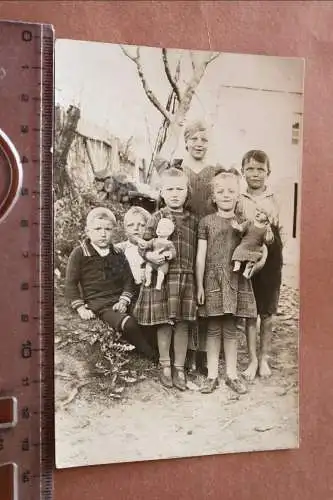 Tolles altes Foto - Gruppe Kinder - Mädchen mit Puppen - Görlitz - 1910-20