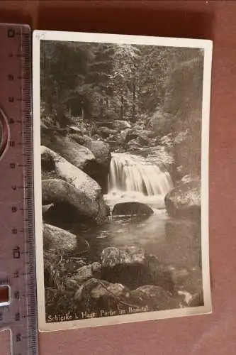 tolle alte Karte - Partie am Bodetal - Schierke im Harz  20-40er Jahre