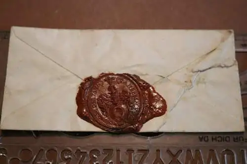 toller alter Briefumschlag mit Wachssiegel Ganerben von und zu der Tann  Ostheim