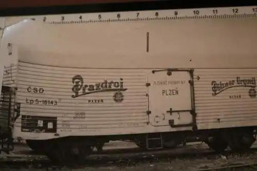 tolles altes Foto Güterwaggon Prazdroj Pilsner Urquell 