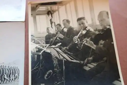 drei alte Fotos Soldaten marschieren - Stettin 1941 - Musikkapelle 