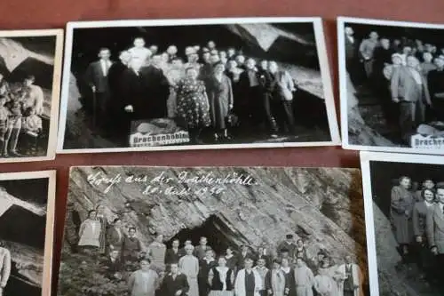 sieben tolle alte Gruppenfotos - Drachenhöhle - ab 1930 
