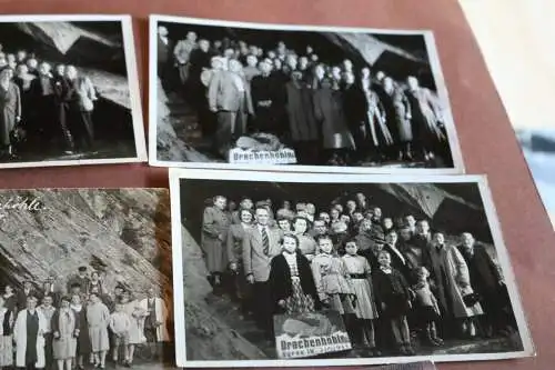 sieben tolle alte Gruppenfotos - Drachenhöhle - ab 1930 