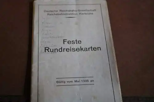 tolles altes Heft - Feste Rundreisekarten - Deutsche Reichsbahn - 1935 Karlsruhe