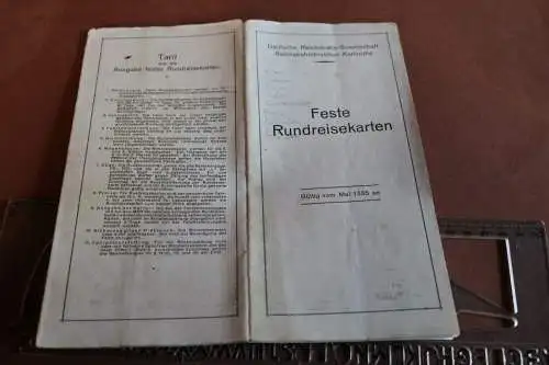 tolles altes Heft - Feste Rundreisekarten - Deutsche Reichsbahn - 1935 Karlsruhe