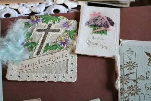 neun tolle alte Kärtchen, Karten vers. Anlässe - 1900-1940 ??? 