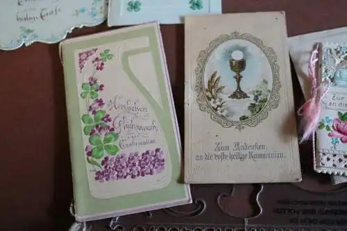neun tolle alte Kärtchen, Karten vers. Anlässe - 1900-1940 ??? 