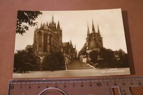 tolle alte Karte - Erfurt Dom und Severikirche