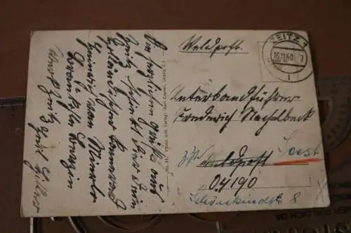 tolle alte Karte - Zeitz  Schloss Moritzburg  1940 als Feldpost gelaufen 