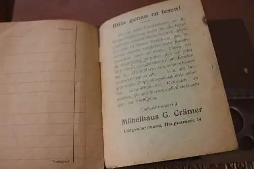 tolles altes Conto-Buch  - Möbelhaus Gustav Crämer  Lütgendortmund 1928