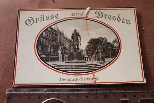 tolle alte Karte - Grüsse aus Dresden - Bismarck-Denkmal 1915