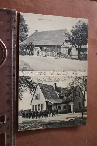 tolle alte Karte - Wenden Stöckse, Blick auf das Gasthaus Cordes und Schule 1913